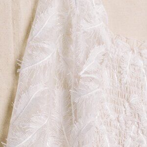 NWOT Baltic Born 'Paloma' Feathered Maxi Dress in Cream